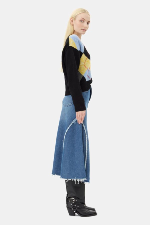 Heavy Denim Midi Skirt - Bilde 4