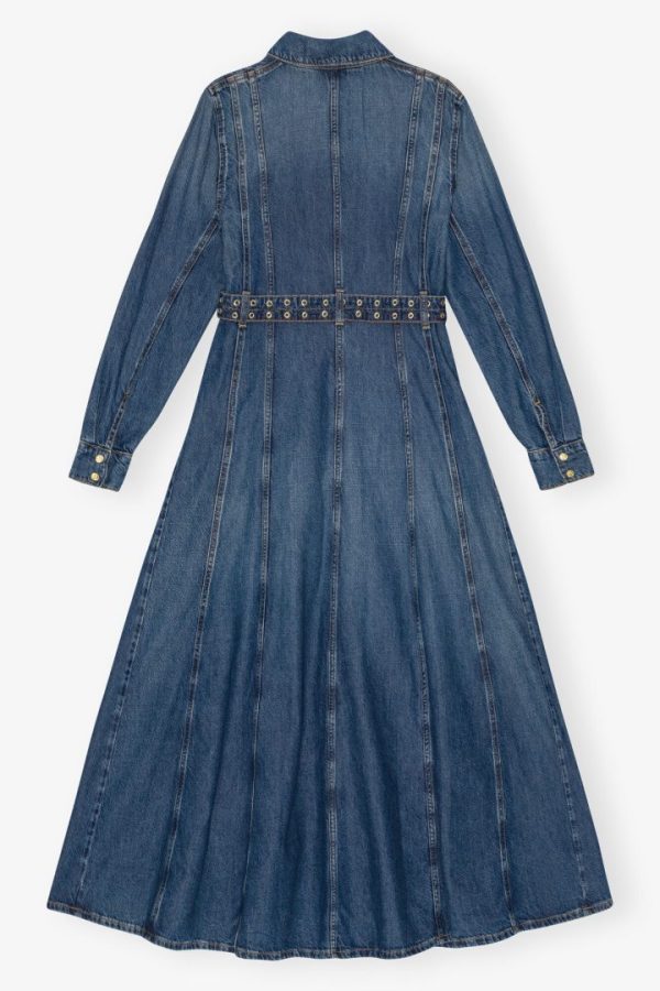 Light Denim Maxi Dress Mid Blue Vintage - Bilde 6