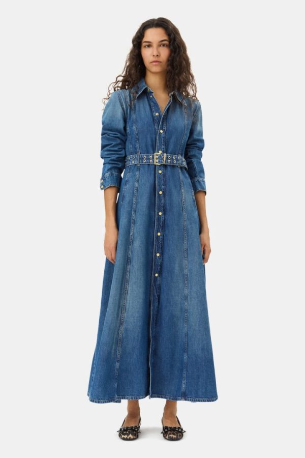 Light Denim Maxi Dress Mid Blue Vintage