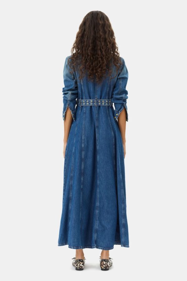 Light Denim Maxi Dress Mid Blue Vintage - Bilde 4