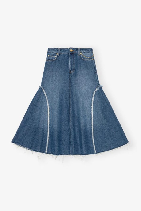 Heavy Denim Midi Skirt