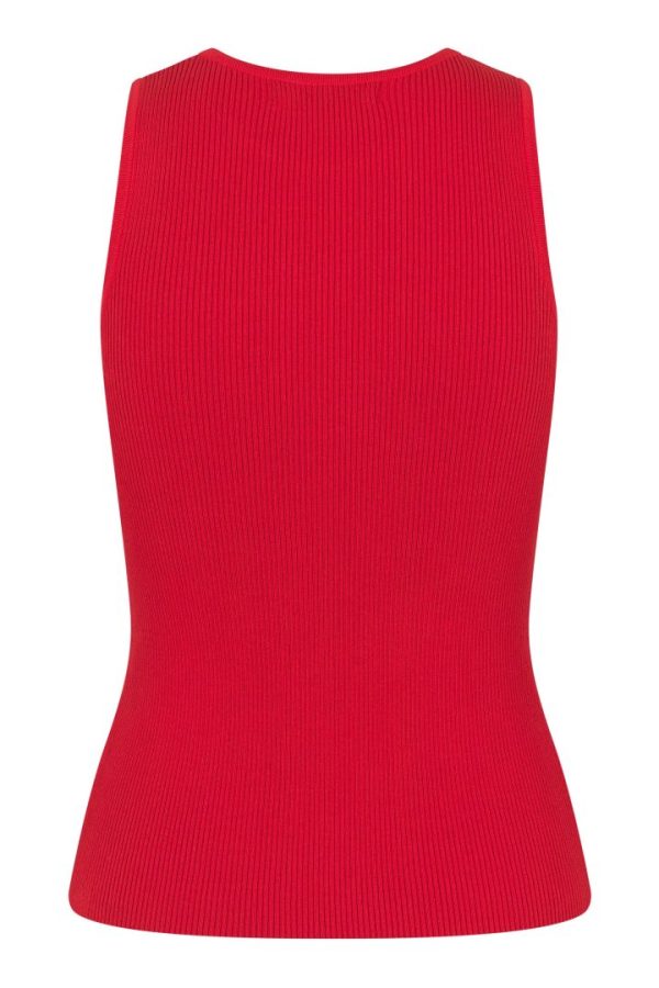 Rib Knit Tank Top Red - Bilde 2