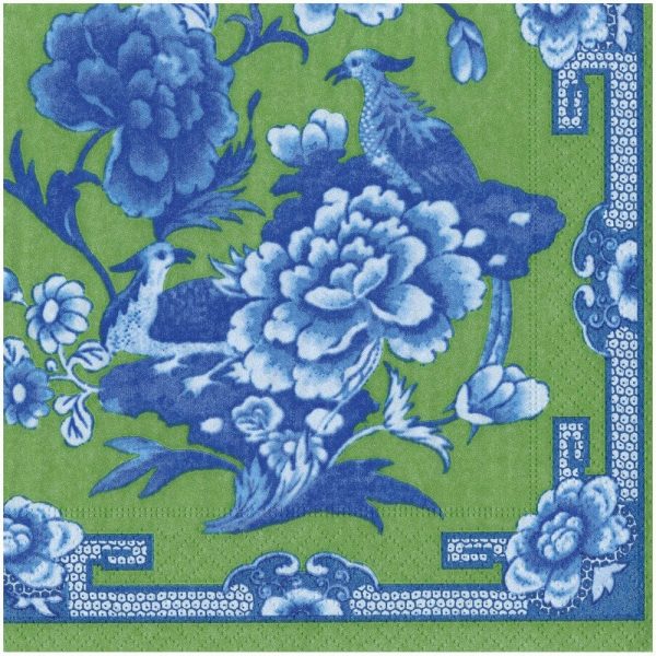 Green And Blue Plate Lunch Napkins